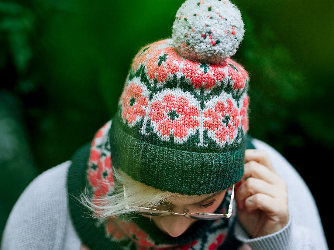 Floral Hat & Cowl