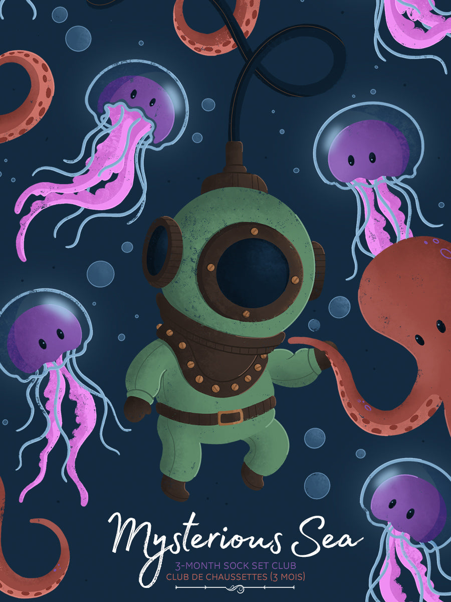Mysterious Sea (sock set club)– Les Garçons - Regular Mysterious Black Sock Aquarium Decoration